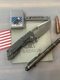 A2D Mark 2 Small Titanium Stonewash Handle Drop Point Rising