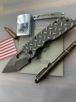 A2D Mark 2 Large Batwing Blade Titanium Treadplate Handles
