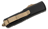 Microtech 231-13 UTX-85 AUTO OTF Knife 3" Bronze Plain Drop Point Blade, Black Aluminum Handles