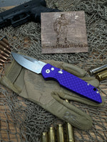 Pro-Tech TR3 Tactical Response Stonewash Blade Purple Fish Scale Handle