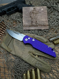 Pro-Tech TR3 Tactical Response Stonewash Blade Purple Fish Scale Handle