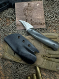 Field Initiative Rooster Black Micarta Handle, Stonewash Blade