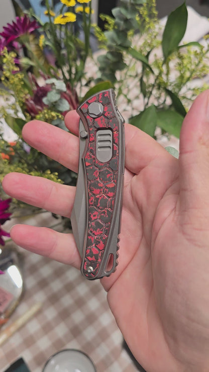 G&G Hawk TALON AUTO / TUMBLED HANDLE / TUMBLED BLADE / FC-HONEYCOMB SNOWFIRE