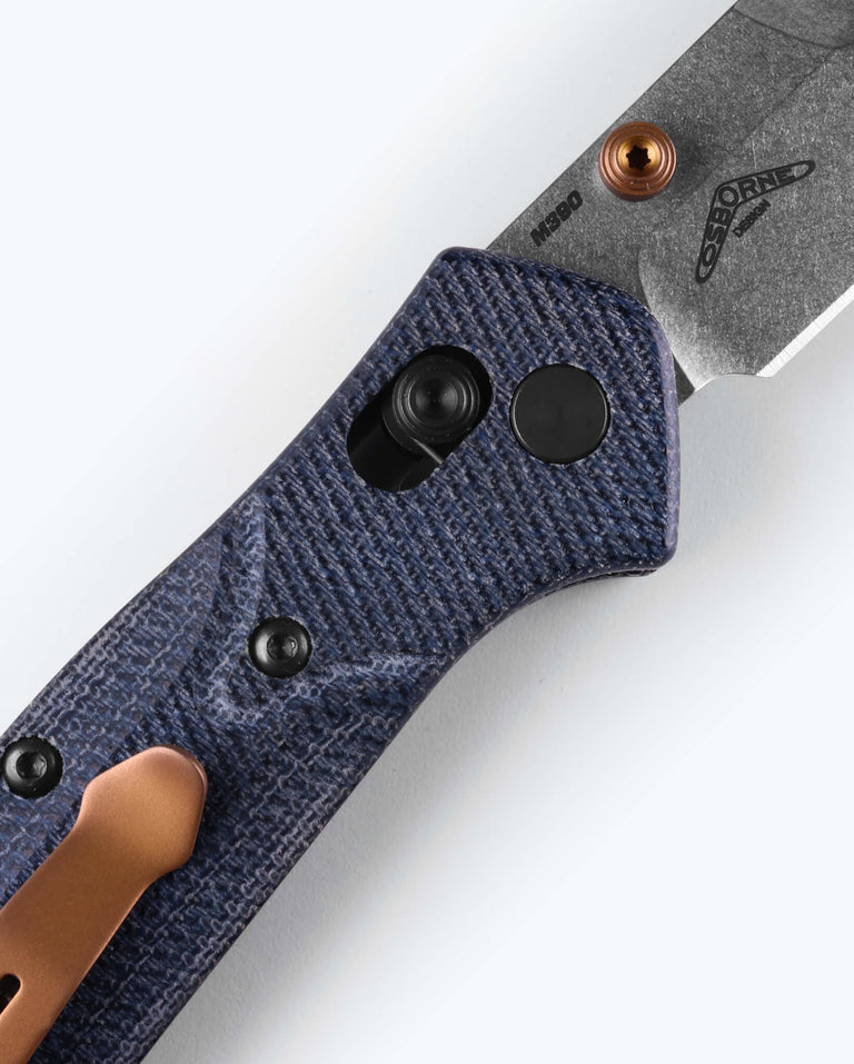 Benchmade Mini Osborne 945-04 AXIS Lock Knife Denim Micarta (2.9" SW M390)