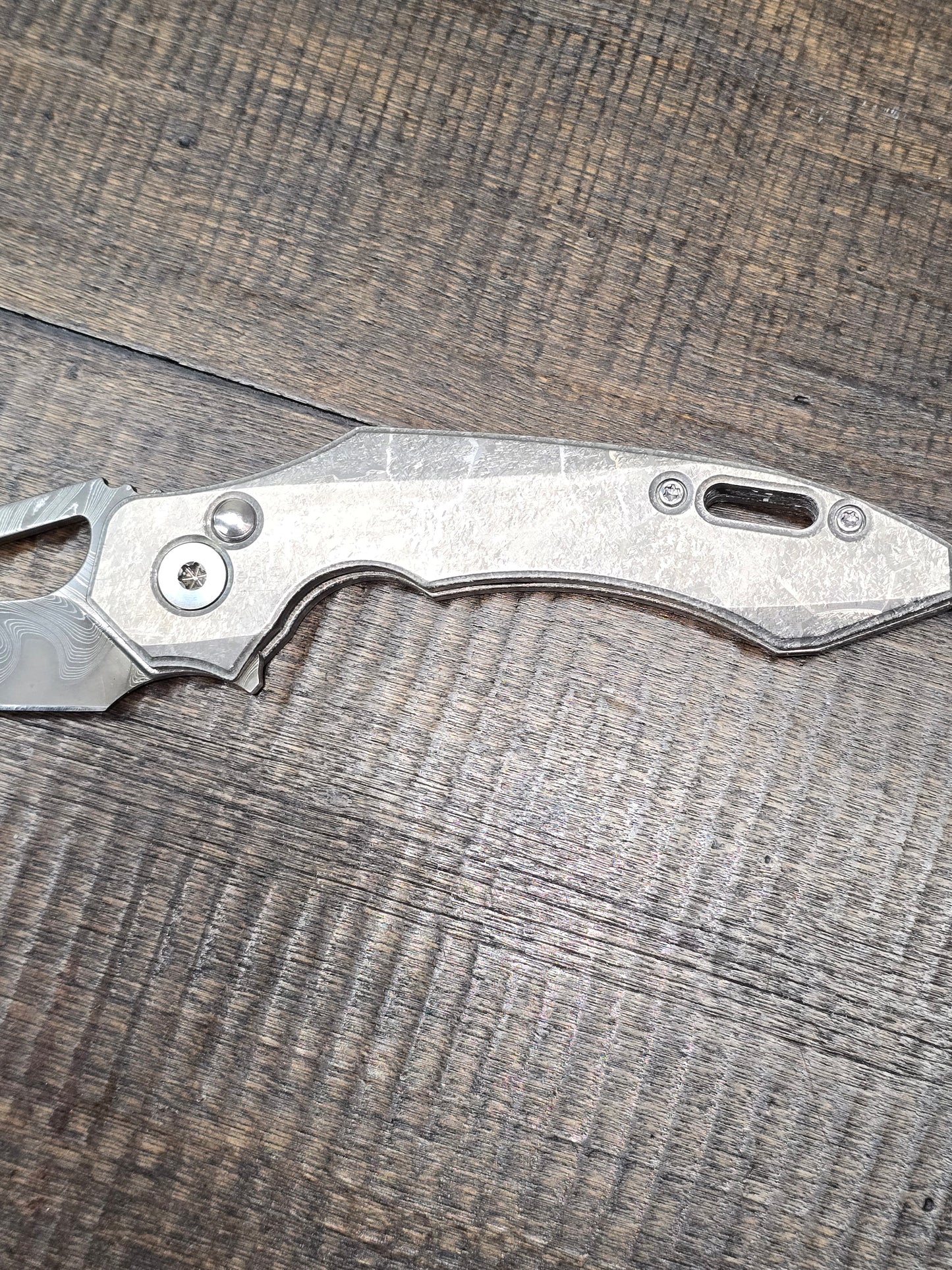 RMOR Knives Squirrel Crystalized Titanium handles