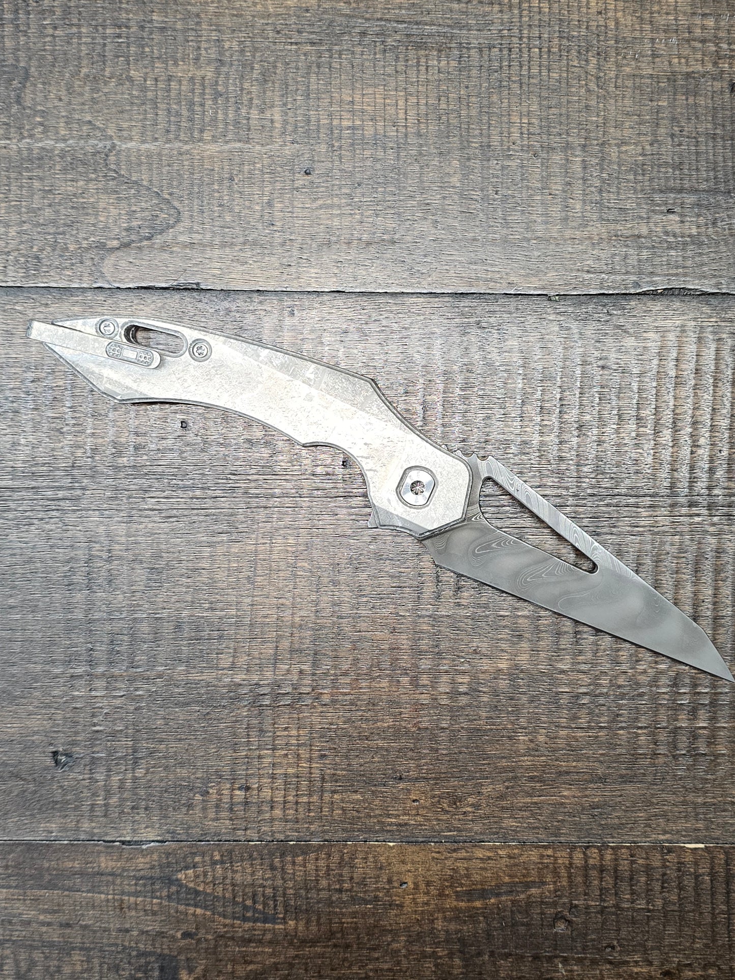 RMOR Knives Squirrel Crystalized Titanium handles