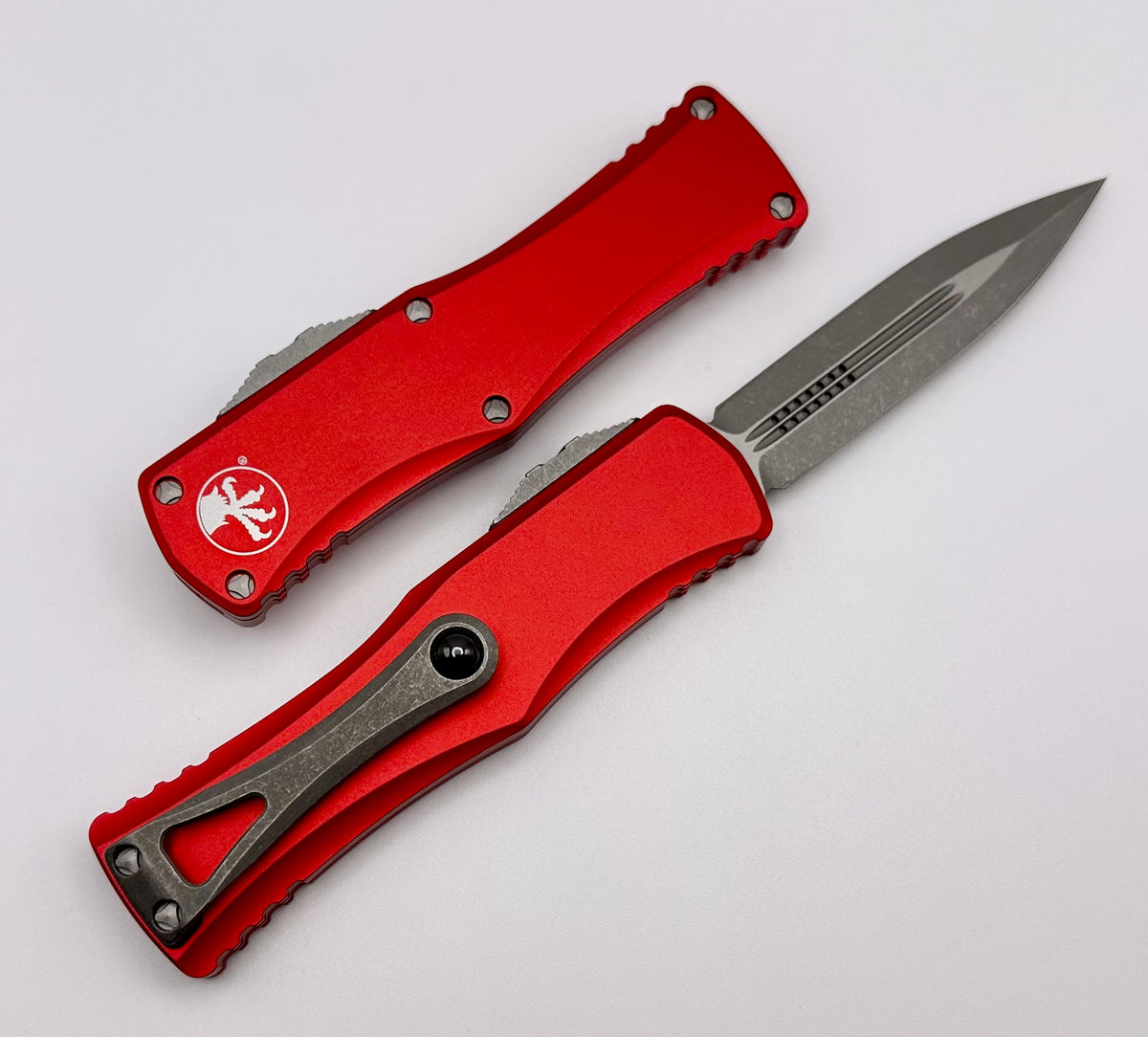 Microtech 702-10  Hera in Red Stonewashed Double Edge Dagger