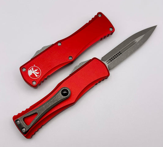 Microtech 702-10  Hera in Red Stonewashed Double Edge Dagger