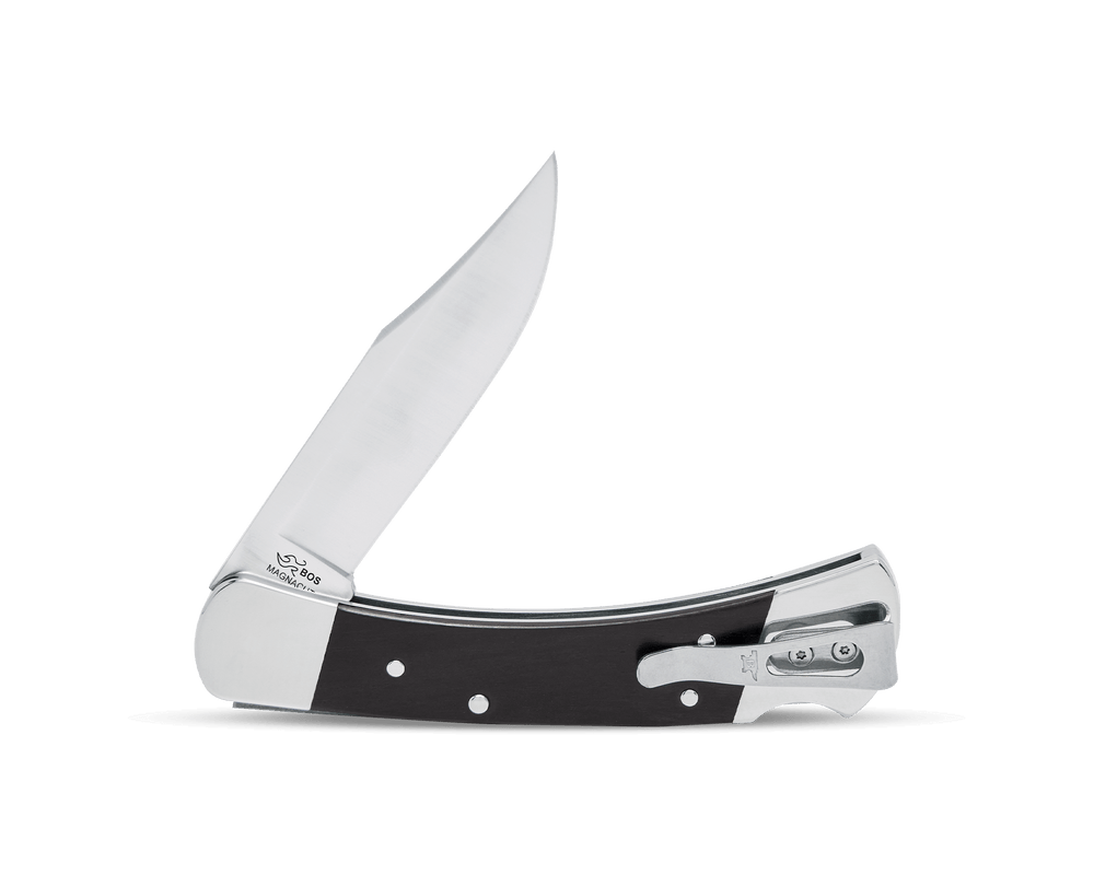 Buck 110 Magnacut Slim Elite Heritage Lockback Knife Ebony/Nickel Silver (3.75" Satin)
