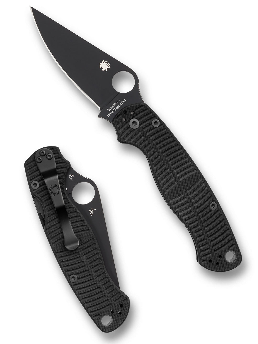 Spyderco Paramilitary 2 MagnaCut Salt Knife Black G-10 (3.45" Black DLC)