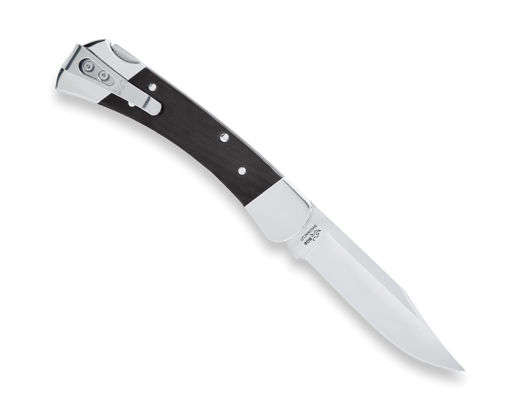 Buck 110 Magnacut Slim Elite Heritage Lockback Knife Ebony/Nickel Silver (3.75" Satin)