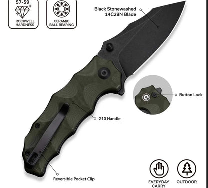 CIVIVI Natterjack Button lock flipper