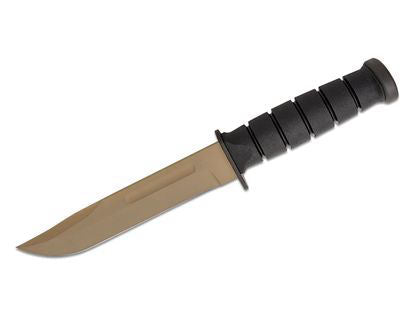 Spartan Blades KA-BAR Fixed Blade Knife 7" CPM-MagnaCut Flat Dark Earth Clip Point, Black Kraton G Handles, Tan Kydex Sheath