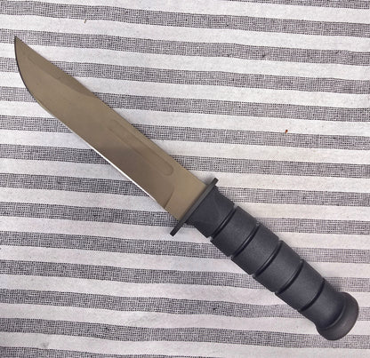 Spartan Blades KA-BAR Fixed Blade Knife 7" CPM-MagnaCut Flat Dark Earth Clip Point, Black Kraton G Handles, Tan Kydex Sheath
