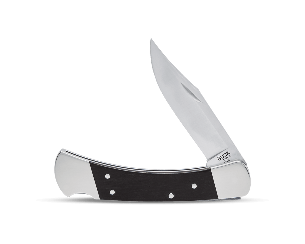 Buck 110 Magnacut Slim Elite Heritage Lockback Knife Ebony/Nickel Silver (3.75" Satin)