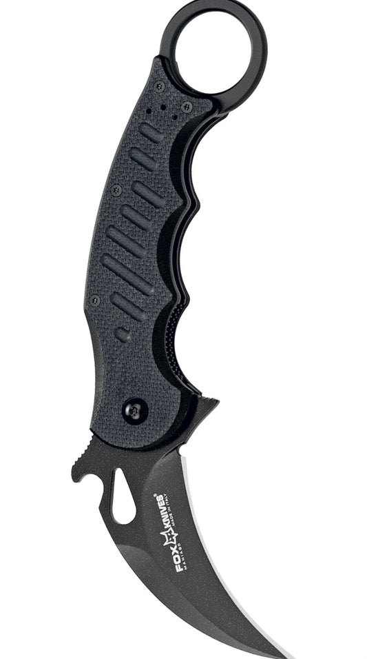 Fox Knives Karambit Folder Knife Black G-10 (3.1" Black) 479