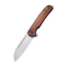 CIVIVI Chevalier Flipper & Button Lock Knife Wood Handle (3.46" 14C28N Blade) C20022-3
