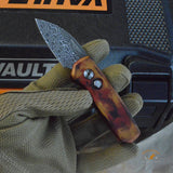 Protech Runt 5 Damascus Del Fuego Handle Wharncliffe