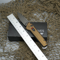 Buck 838 Deploy AUTO Folding Knife 3.25" 154CM Gray Cerakote Drop Point Blade, Burnt Bronze Aluminum Handles