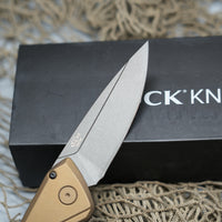 Buck 838 Deploy AUTO Folding Knife 3.25" 154CM Gray Cerakote Drop Point Blade, Burnt Bronze Aluminum Handles