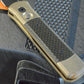 Pro-Tech 7115 Limited Edition Godson AUTO Folding Knife 3.15" 154CM Black DLC Blade, Stonewashed Bronze Aluminum Handles with Carbon Fiber Inlays