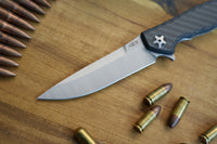 Zero Tolerance 0452CF Dmitry Sinkevich Flipper 4.1" S35VN Satin Blade, Carbon Fiber and Titanium Handles