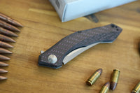 Zero Tolerance 0462 Dmitry Sinkevich Flipper Knife 3.75" CPM-20CV Two-Tone Blade, Red Carbon Fiber and Titanium Handles