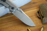 Zero Tolerance 0562TI Hinderer Flipper Knife 3.5" CPM-20CV Satin/Stonewashed Plain Blade, Titanium Handles
