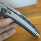 Zero Tolerance 0990 Flipper Knife 3.25" CPM-20CV Stonewashed Drop Point Blade, Carbon Fiber Handles with Steel Overlay
