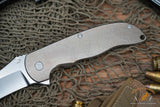 Grimsmo Knives Custom Norseman Flipper Knife 3.7"  Titanium Handles