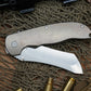 Grimsmo Knives Custom Norseman Flipper Knife 3.7"  Titanium Handles