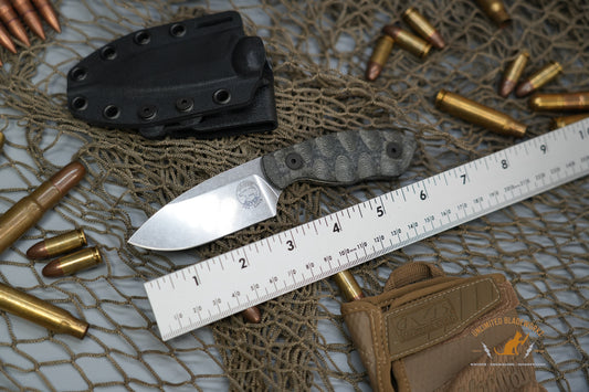 White River Knives Justin Gingrich GTI 3" S35VN Stonewashed Blade, Micarta Handles, Kydex Sheath - WRGTI3-LBO
