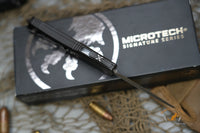 Microtech 138-16S Signature Series Troodon AUTO OTF 3.06" Damascus Double Edged Dagger Blade, Black Aluminum Handles