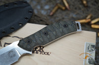 White River Knives Justin Gingrich GTI 4.5" CPM-S35VN Stonewashed Blade, Micarta Handle, Kydex Sheath - WRGTI45-LBO