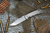 Spartan Blades SHF Harsey Folding Knife 3.95" S45VN Stonewashed Plain Blade, Titanium Handles - SF5SW