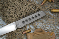 North Mountain Chop limited circle Tanto Titanium handle Zirconium Damascus clip N690 steel