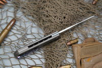 North Mountain Chop limited circle Tanto Titanium handle Zirconium Damascus clip N690 steel
