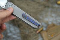 North Mountain Chop limited circle Tanto Titanium handle Zirconium Damascus clip N690 steel