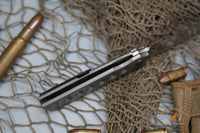 North Mountain Chop limited circle Tanto Titanium handle Zirconium Damascus clip N690 steel
