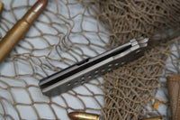North Mountain Chop limited circle Tanto Titanium handle Zirconium Damascus clip N690 steel