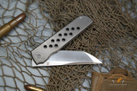 North Mountain Chop limited circle Tanto Titanium handle Zirconium Damascus clip N690 steel