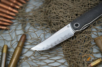 North Mountain Chop San Mai SLD Steel marble carbon fiber
