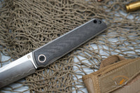 North Mountain Chop Tanto San Mai SLD Steel 3K carbon fiber