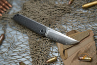 North Mountain Chop Tanto San Mai SLD Steel 3K carbon fiber