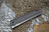 North Mountain Chop Tanto San Mai SLD Steel 3K carbon fiber