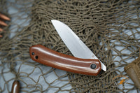 North Mountain Blade Jellyfish Hand Brushed M390 Steel Vintage Micarta