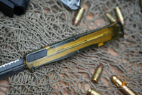 Heretic Ultem Cleric II OTF MagnaCut Black DLC Double Serrated Edge Dagger Blade,  - H020-6C-ULTEM