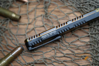 Heretic Ultem Cleric II OTF MagnaCut Black DLC Double Serrated Edge Dagger Blade,  - H020-6C-ULTEM