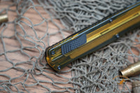 Heretic Ultem Cleric II OTF MagnaCut Black DLC Double Serrated Edge Dagger Blade,  - H020-6C-ULTEM