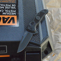 SIG X1-MicroFlip Tactical Manual Flipper: 2.75" Drop Point Blade - Grey Cerakote Finish, Solid Black G10 Frame